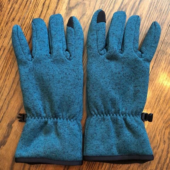 EDDIE BAUER Men’s Knit Touch Finger Turquoise Winter Gloves Size Large XL - Picture 11 of 11